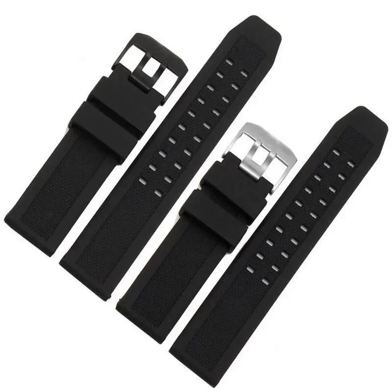 

New 1PCS 23MM Rubber Bands Watch Band Watch Straps Silicone Watch Strap Black Color For Luminox Watch