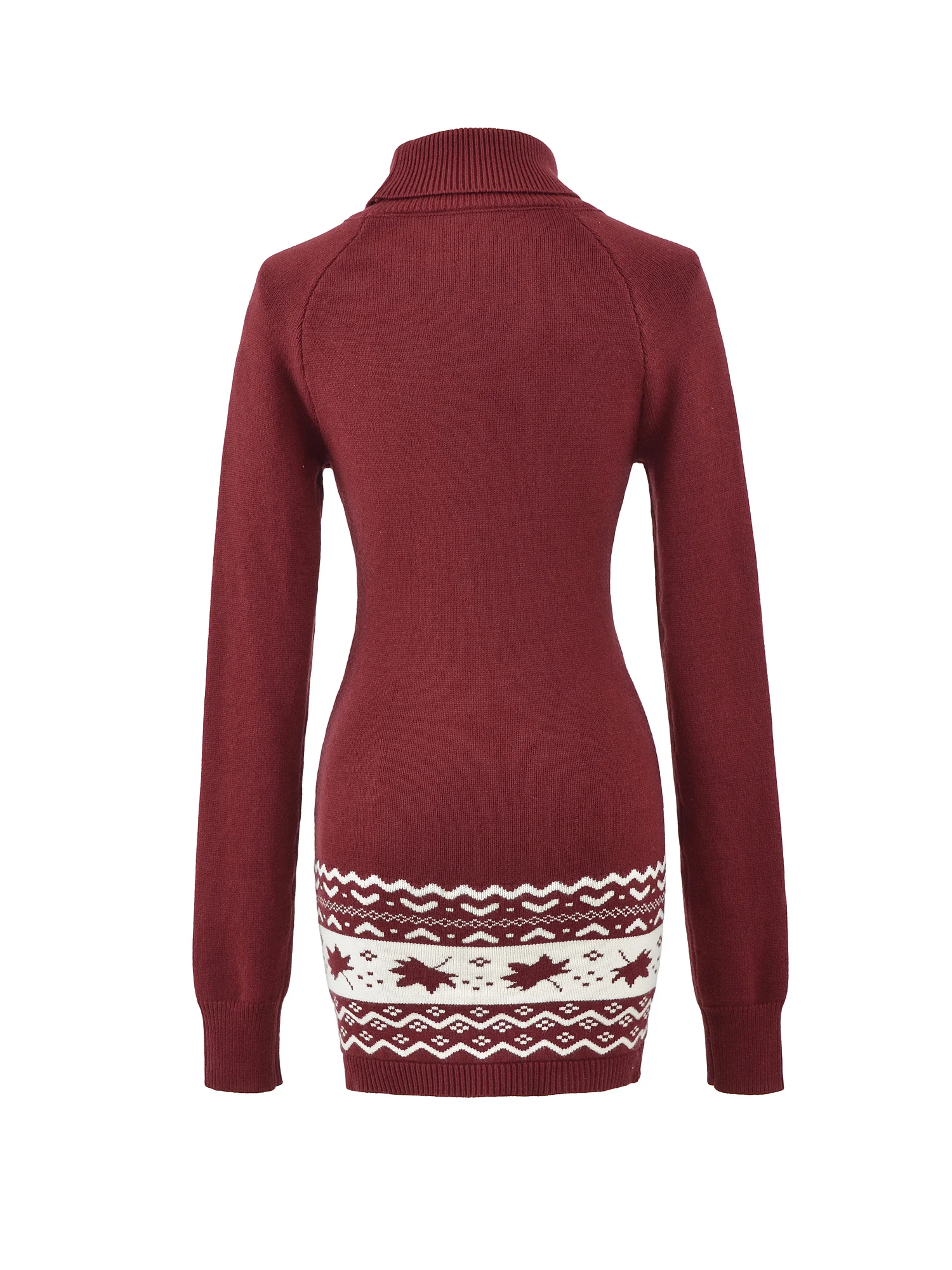 American Sle Retro High Ne Gestrickter Dr Damen Long Sve Schlankheitsstickerei Dr Wintersaison Faion Damenrock