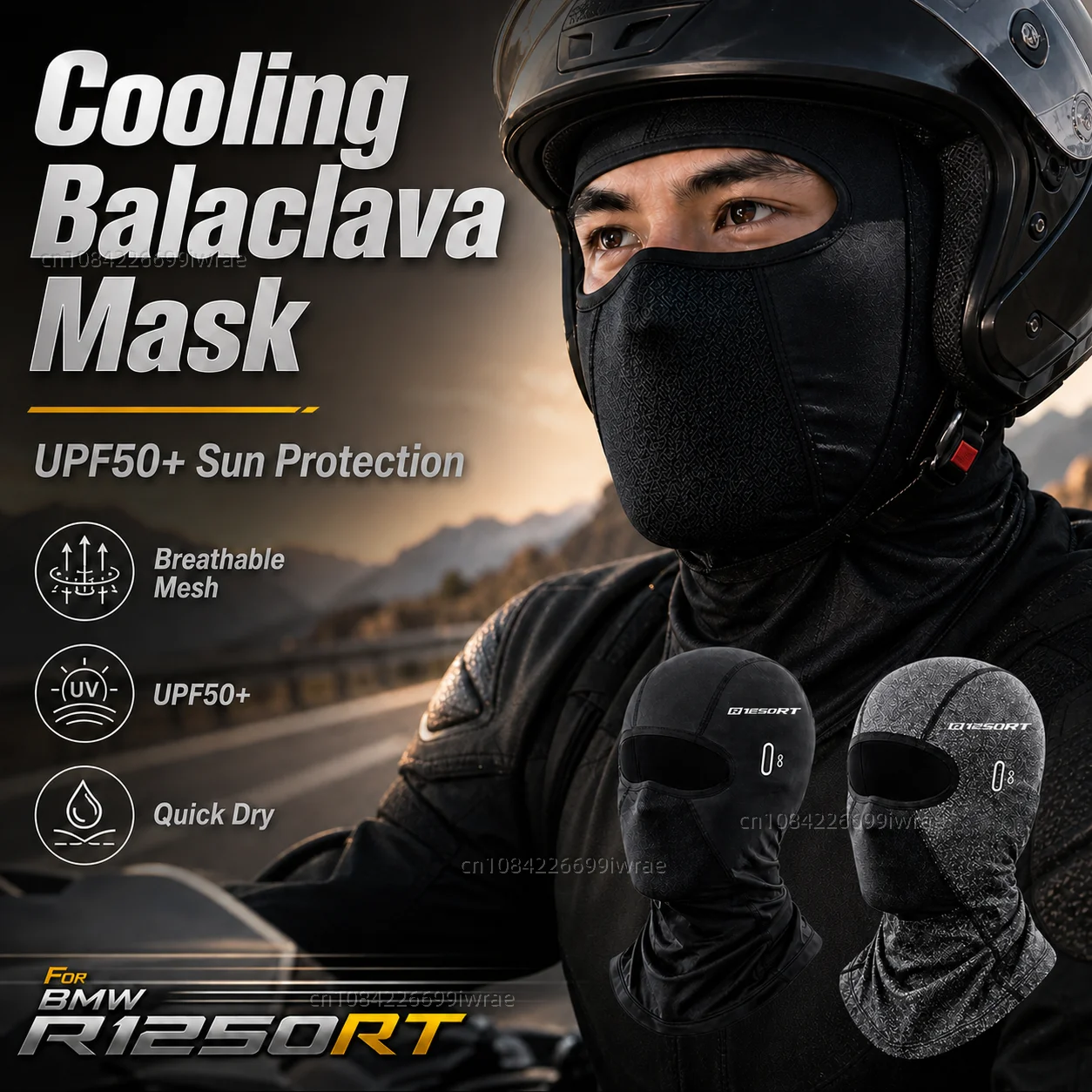 Cooling Motorcycle Balaclava Mask UPF50+ UV Protection Breathable Face Cover Summer For BMW R1250RT R 1250RT R1250 RT 2018-2020