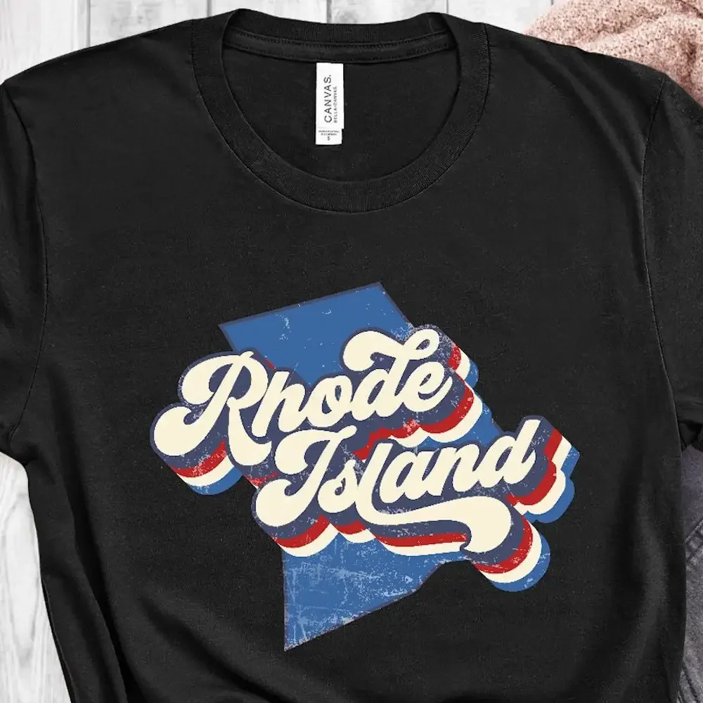 Vintage Rhode Island T Shirt Retro Pride College Student S State