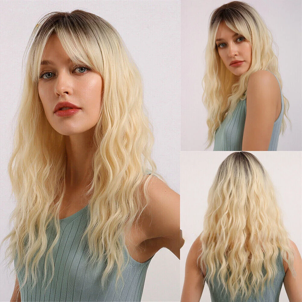 

Light Blonde Hair Wig for Women 21In Long Loose Wave Cosplay Daily Wigs Synthetic