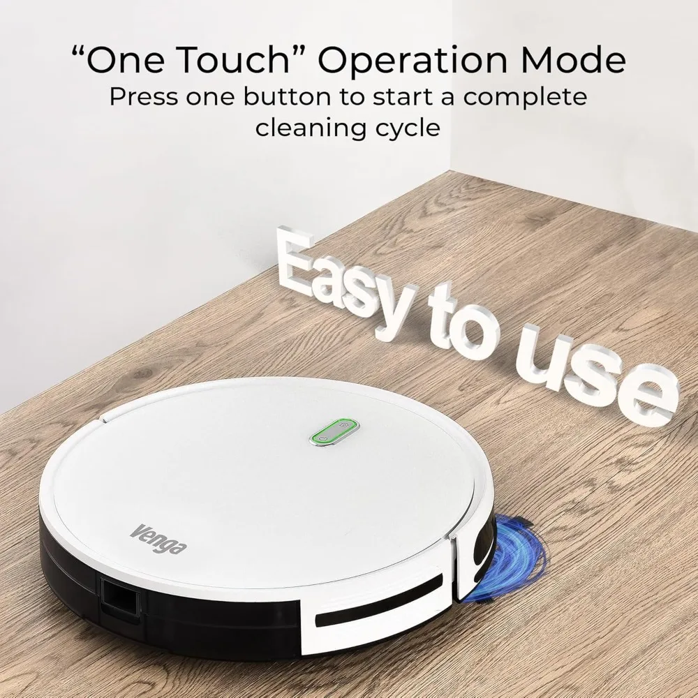 روبوت Aspirador، Trapeador de Pisos، Fácil de Usar، 6 Modos de Limpieza، Silencioso، Blanco، VG RVC 3000