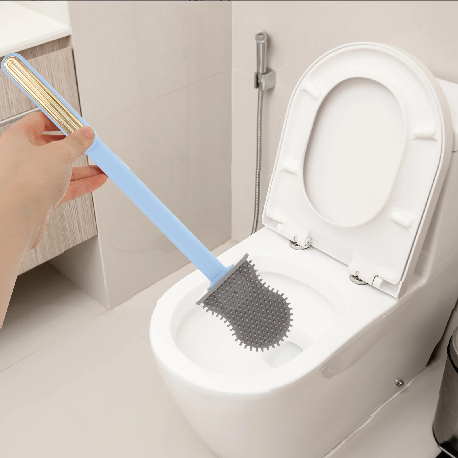 

Toilet Brush Long Handle Wall Mounted Storage Design Non-Stick Bathroom Cleaner Household Commercial Grade Durable Bowl Wand