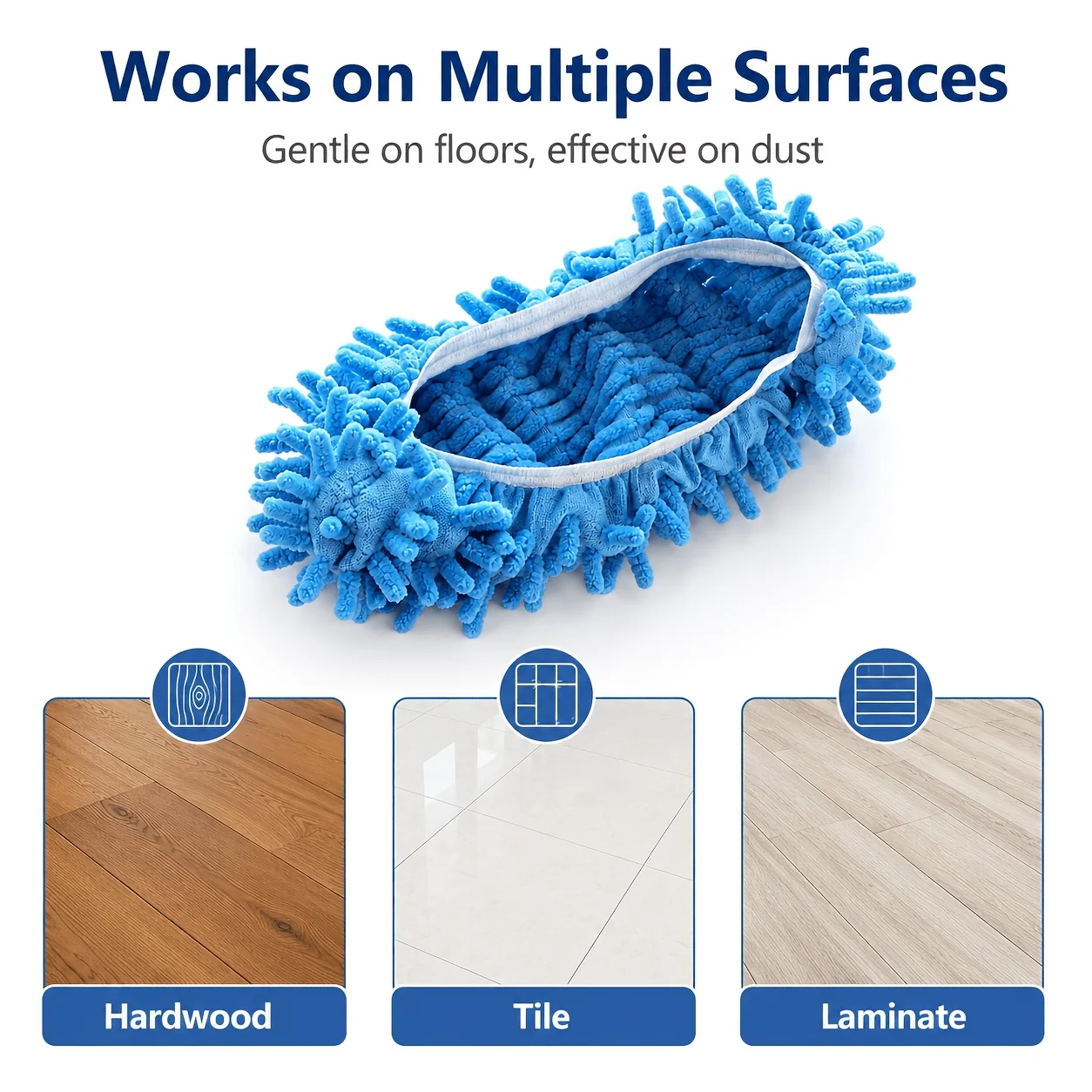 Washable Shernell floor shoe covers for 2 lazy people sweeping slippers, home floor cleaning and wiping shoe covers