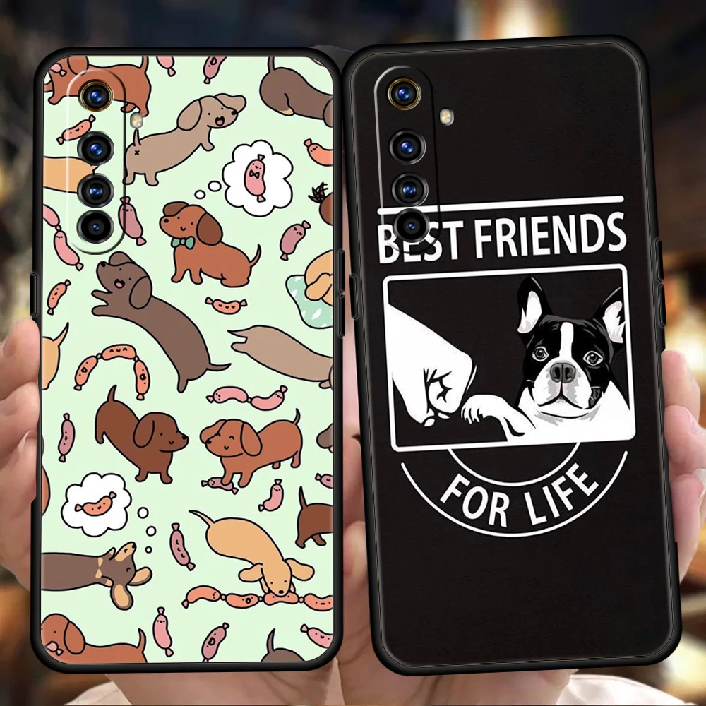 Dog French Bulldog Soft Silicone For Realme 8i 9i 9 Pro Plus GT2 Pro C3 6 7 8 Pro C21 C11 C25 Pro 5G Shockproof Phone Cover Bag