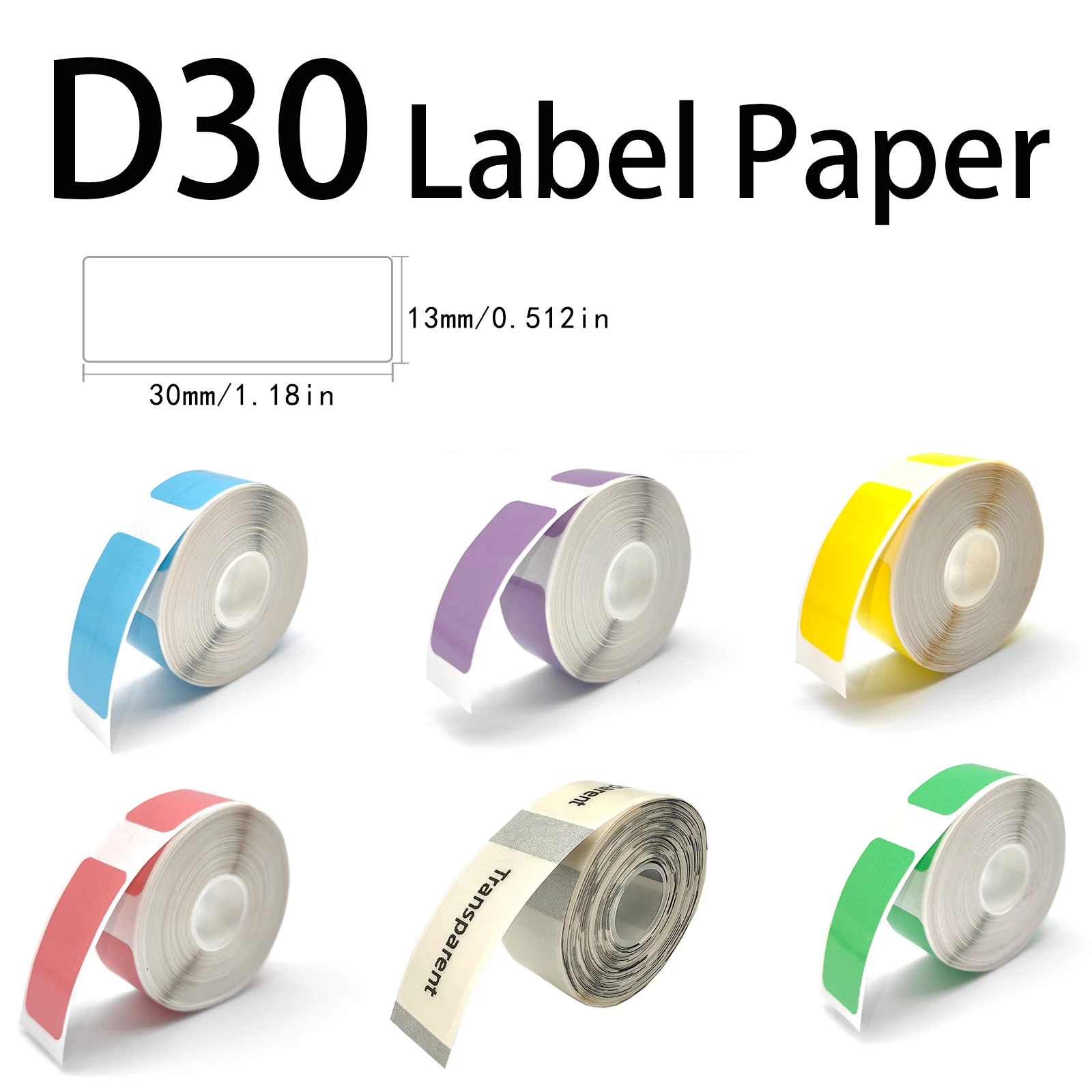 5rolls D30 Label tapes phomemo D30 Q30 Marklife P15 P11 Label paper 15*30 waterproof colorful label Sticker