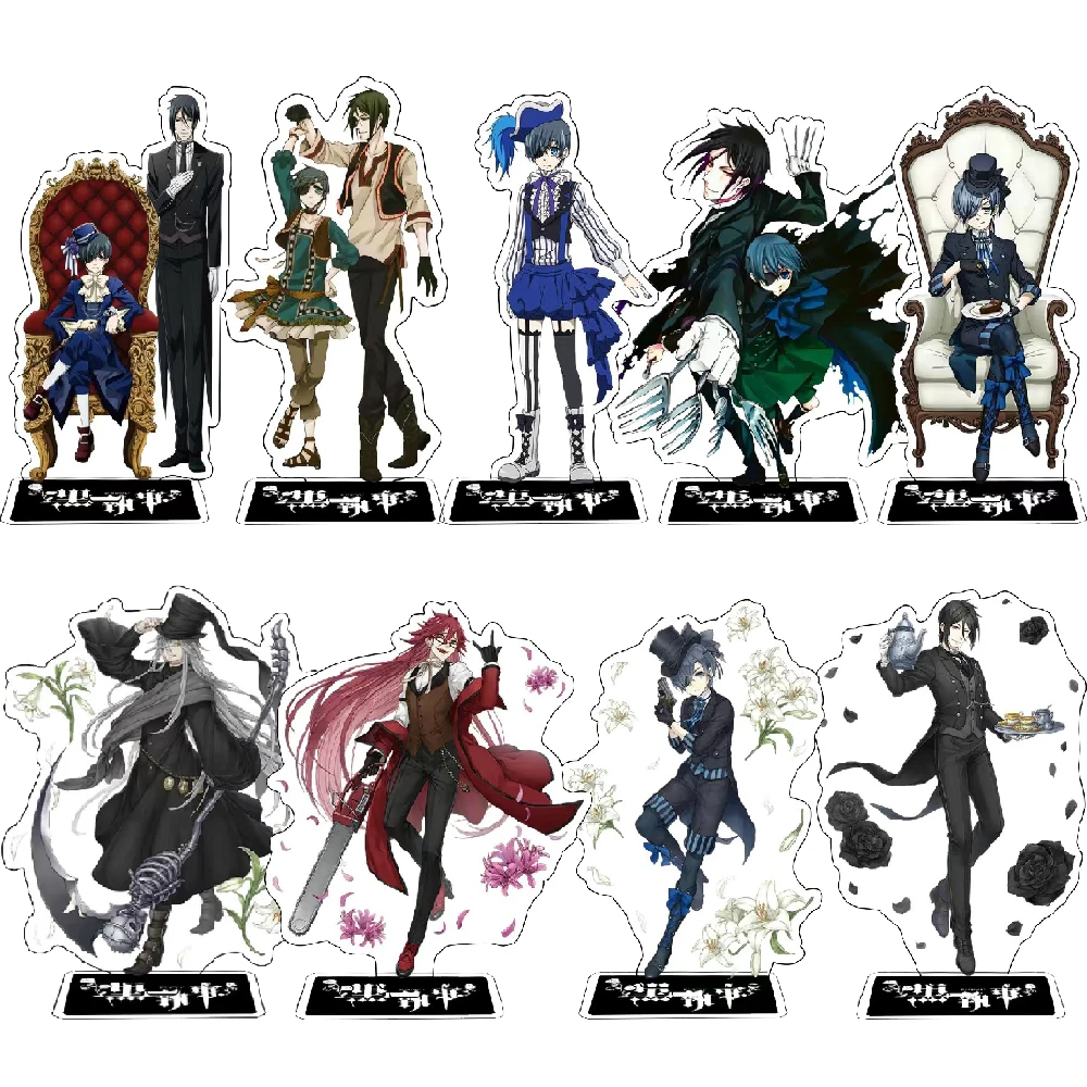 

15CM new Black Butler Anime Figure Sebastian Michaelis Grelle Acrylic Stands Sebastian Michaelis Character Model Fans Gift