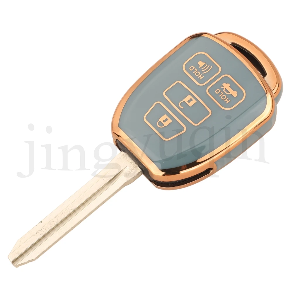Jingyuqin 2/3/4 Buttons New Arrival Soft TPU Car Key Case For Toyota Aqua Ractis Vitz RAV4 HiAce Land Cruiser Car Accessories