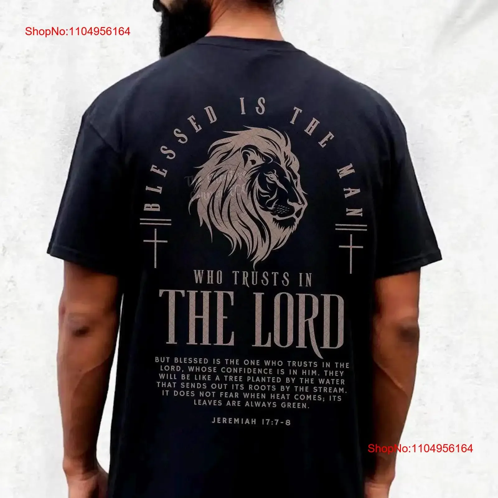 

Благословенная мужская христианская мужская футболка Мужская библейская стиха Священное Писание Евангелие Мерч Крест Иисуса винтажная мытая слегка унисекс