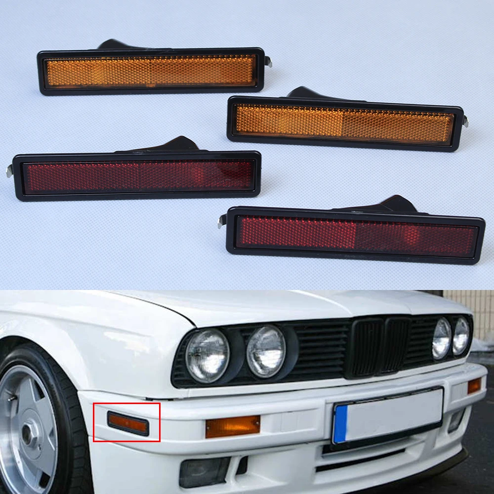 4 قطعة عدسة مصباح إشارة الانعطاف الخلفي والأيمن لليسار واليمين 63141377849   ل BMW E30 E32 E34 318i 318is 325es 325i