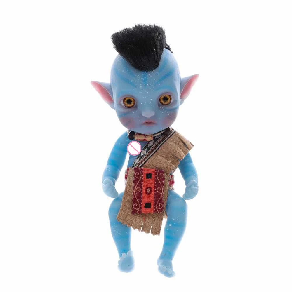 

8 inch 20cm Blue Skin Avatar Doll Toy Real Silicone Reborn Doll Kids Gift