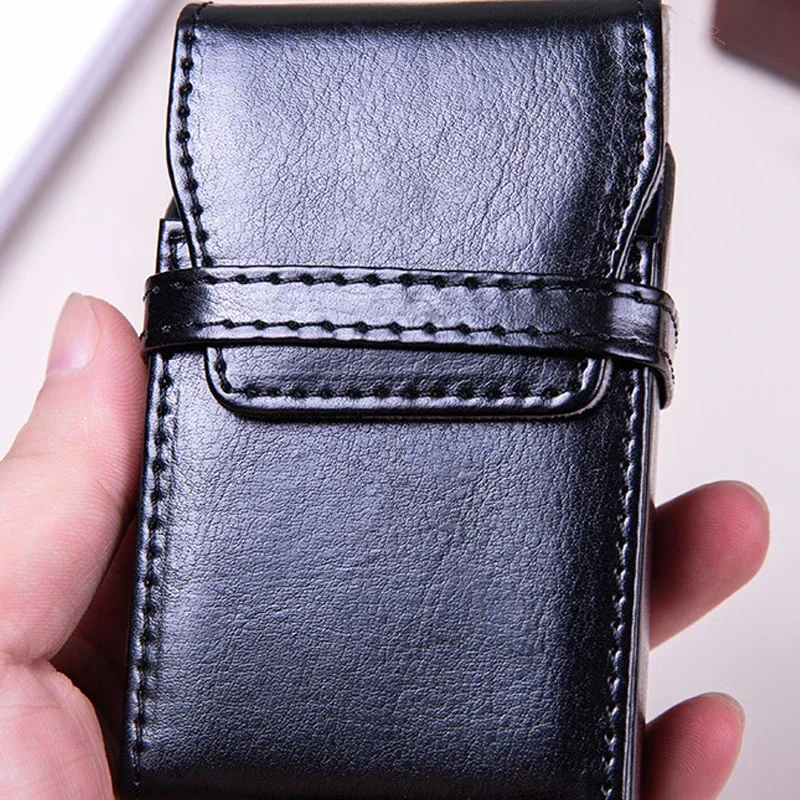 PU Leather Cigarette Case Box Lighter Holder Bag Tobacco Cigar Cigarette Box Case Cigarette Lighter Belt Bag Case Smoker Gift