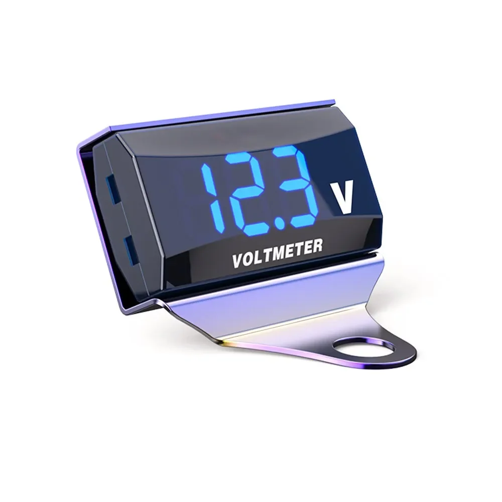 

2024 Motorcycle DC 10-150V Digital Voltmeter LED Display Waterproof Voltage Tester Battery Moniter Gauge with Bracket