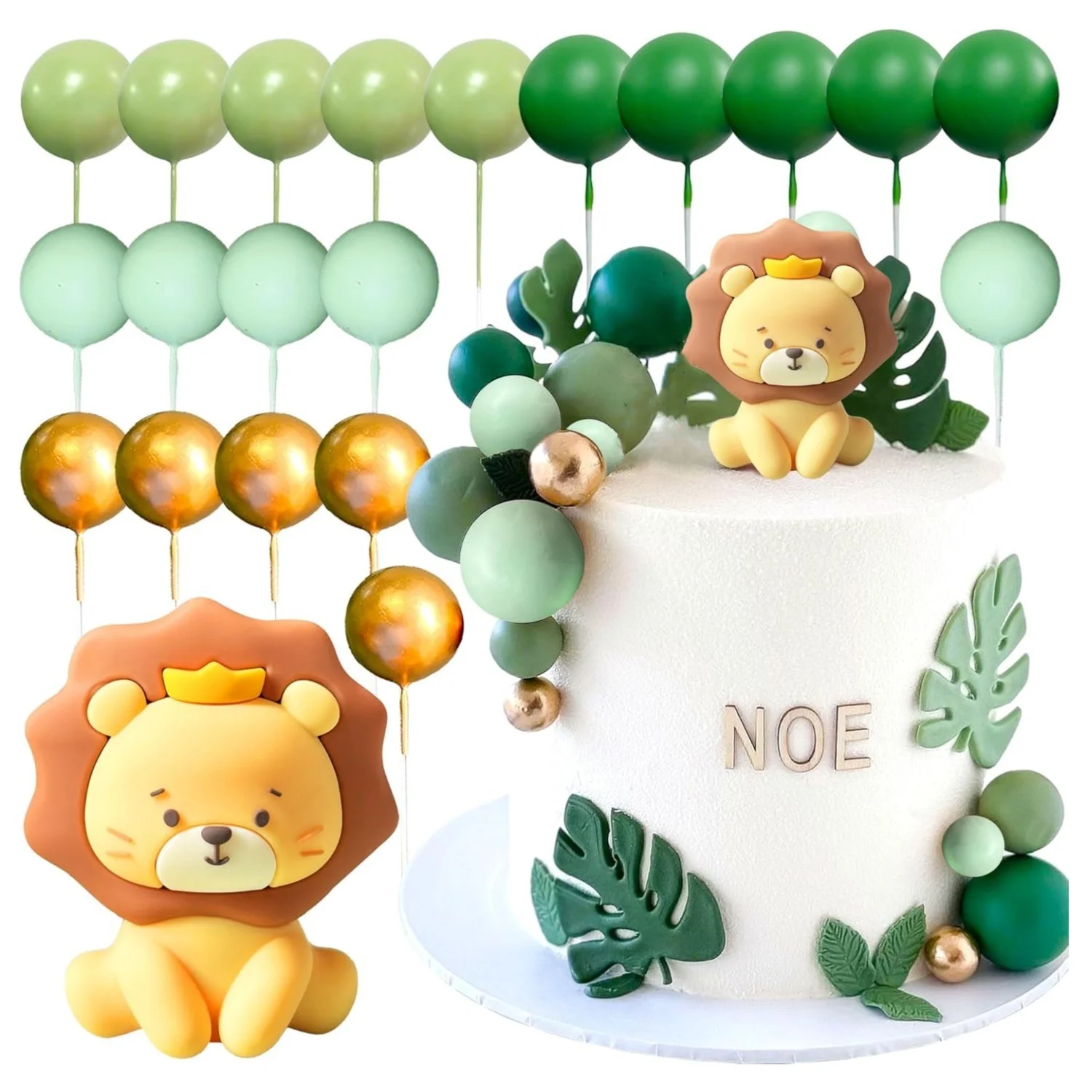 Adorno para tarta de León LaVenty, decoraciones de cumpleaños de León, adornos para tarta de animales de Safari, adorno para tarta de Safari, adorno para tarta salvaje