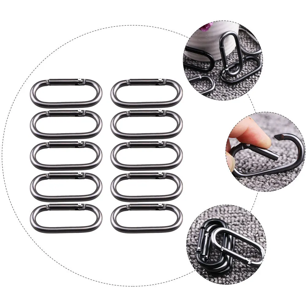 

20Pcs Aluminum Alloy Bottle Buckles Oval Type Carabiners Portable Hanging Buckles for Outdoor Sports Camping Bag Accessories