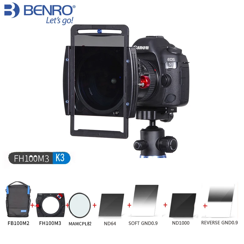 Benro FH100M3K3 100mm  Filter Holder Kit  ( CPL +ND64+ND1000+SOFT GND0.9+Reverse GND0.9+filter Bag )