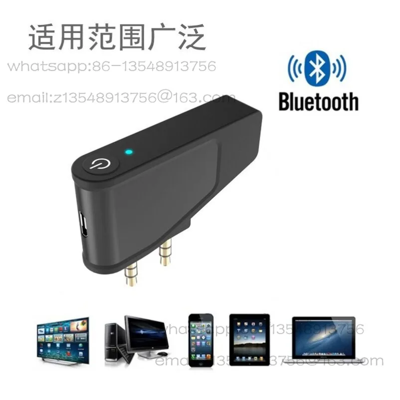 One To Two Bluetooth Transmitter Bluetooth 5.3 Aircraft Audio Transmitter Aviation Entertainment/computer/TV Universal