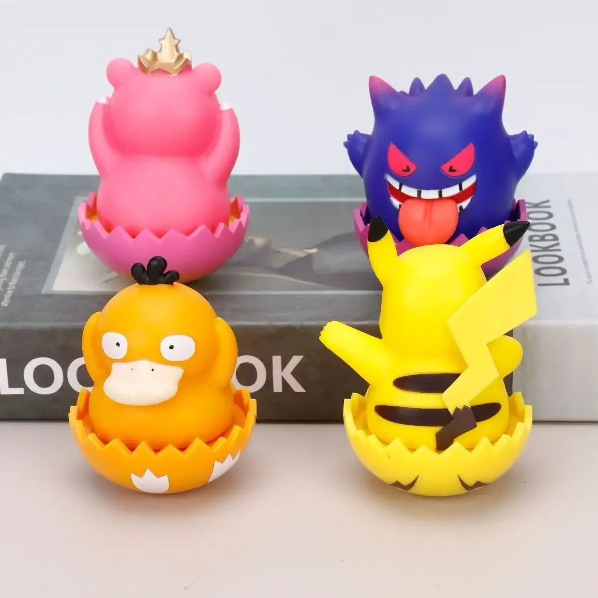 Pokemon Roly Poly Toy Anime Pikachu Psyduck Gengar Cartoon Blind Box Toys Action Figures Mystery Box Dolls Children's Xmas Gift