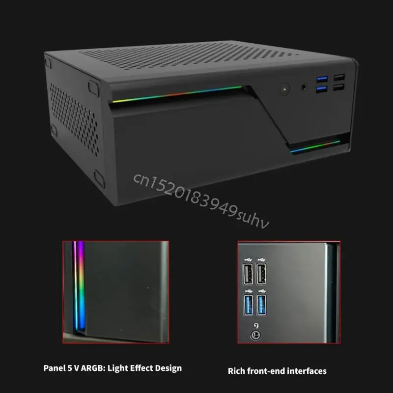 Mini Tower Metal Chassis Steel Construction يحفظ وضع مساحة سطح المكتب لمكتب صغير أو تلفزيون Stand Q81E #1