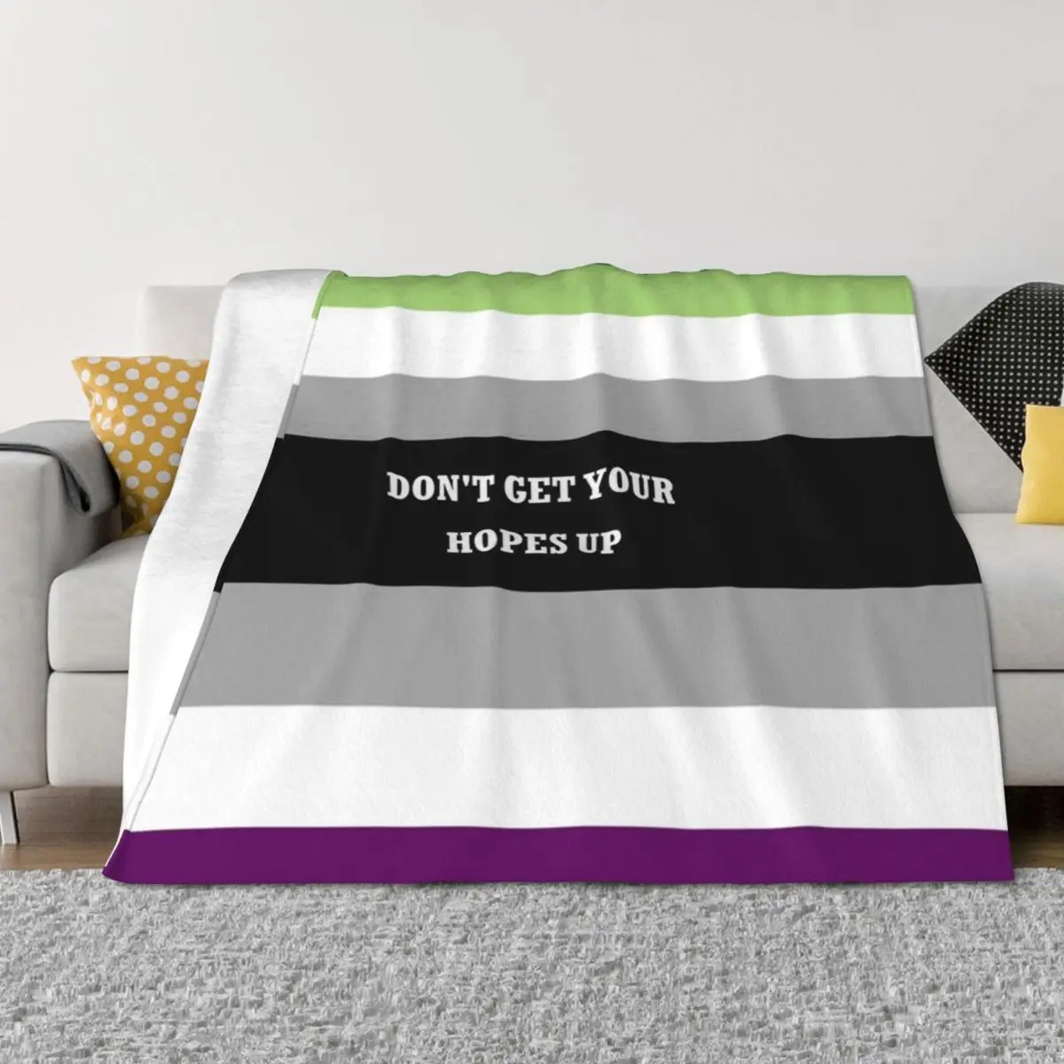 

Don't get your hopes up AroAce Flag Throw Blanket Summer Beddings for babies Cute Plaid Blankets