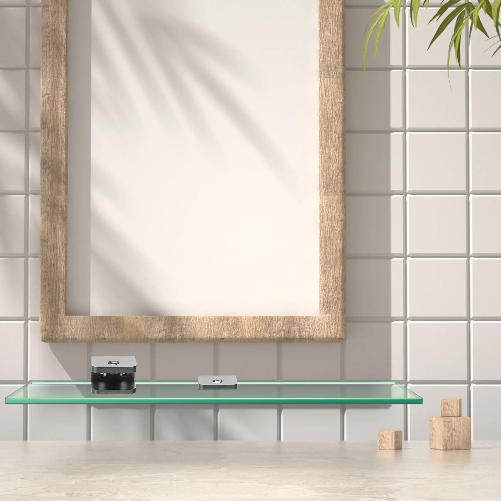 

Copper Glass Shelf Clamp Durable Wear-Resistant Easy Install Stable Support for Bathroom Shower Glass Panel Bracket Holder