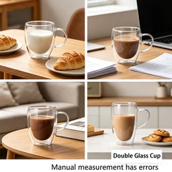 150/250/350/450ml Heat Resistant Double Wall Coffee Cup Transparent Glass Whiskey Tea Milk Cups Cold Beverage Wine Mug Drinkware