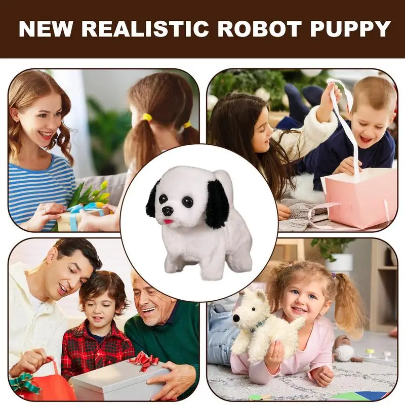 روبوت الكلاب للبالغين لعبة المشي الروبوتية نباح الكلب أفخم دمية واقعية التفاعلية محشوة الحيوان يهز رفيق الحيوانات الأليفة ل