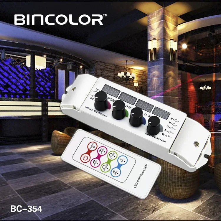 BC-354RF 20A landscape lighting tunable digital LED RGBW controller 4 rotary knob lighting controller