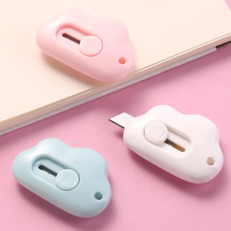 Mini Cloud Shape Kawaii Student Unpacking Envelope Utility Knife Refillable Blade Stationery Box Opener