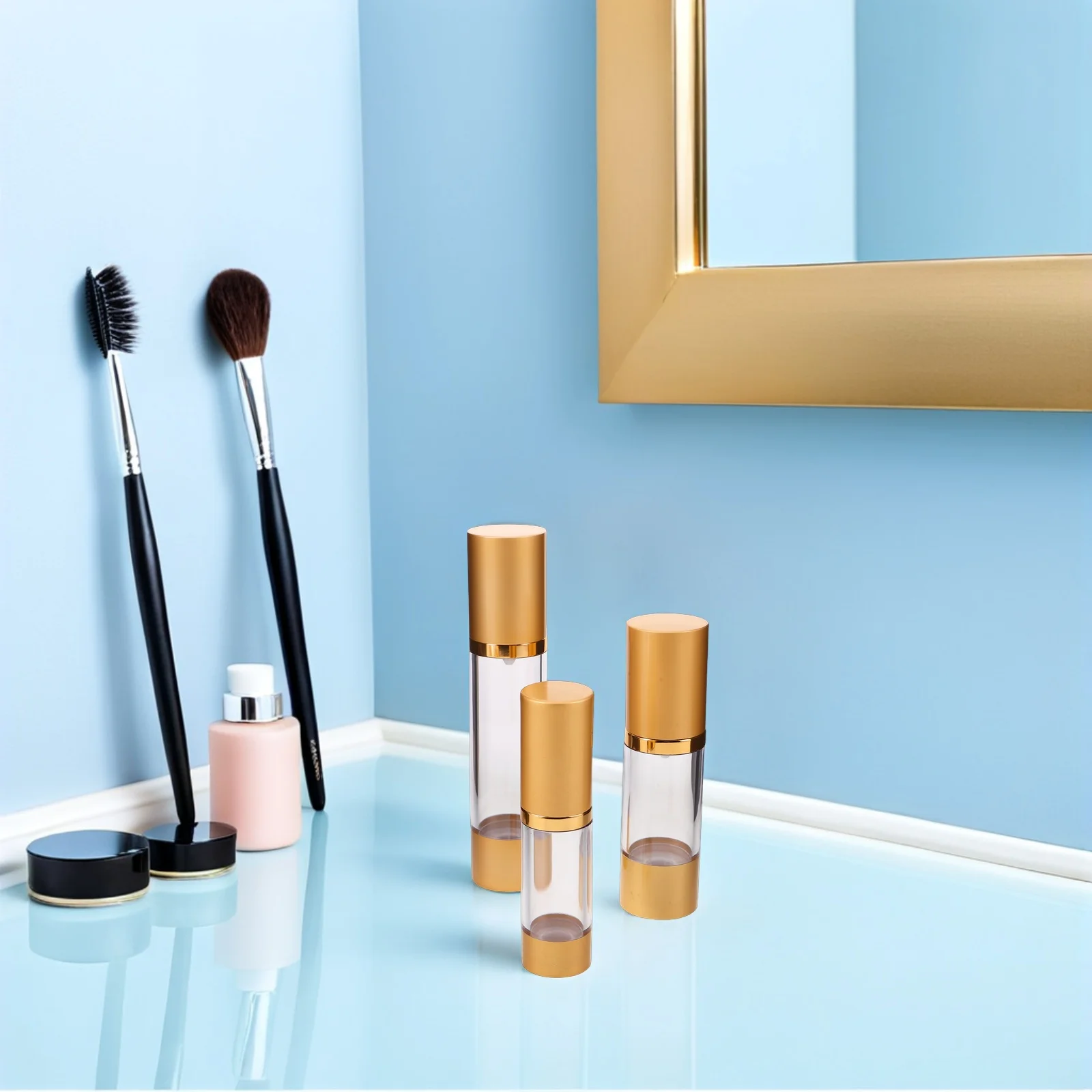 3 pezzi bottiglia sottovuoto 15 ml 30 ml 50 ml contenitore pompa airless per crema per il viso fondotinta siero contenitori da viaggio riutilizzabili