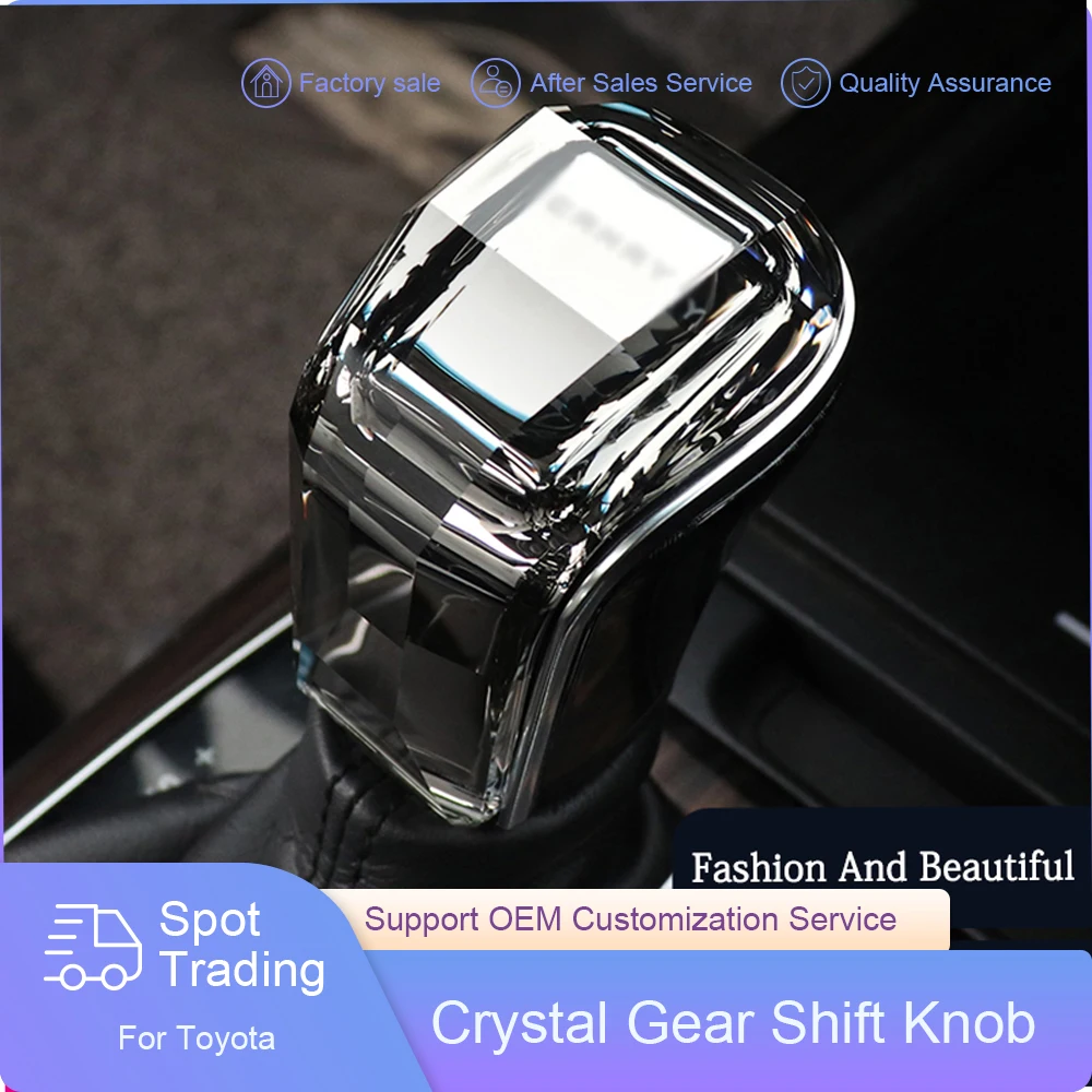 

Crystal Gear Shift Knob Head with Light Glowing Lever Head Protective Cover Car Trim Accessories For 18-22 Camry/Avalon