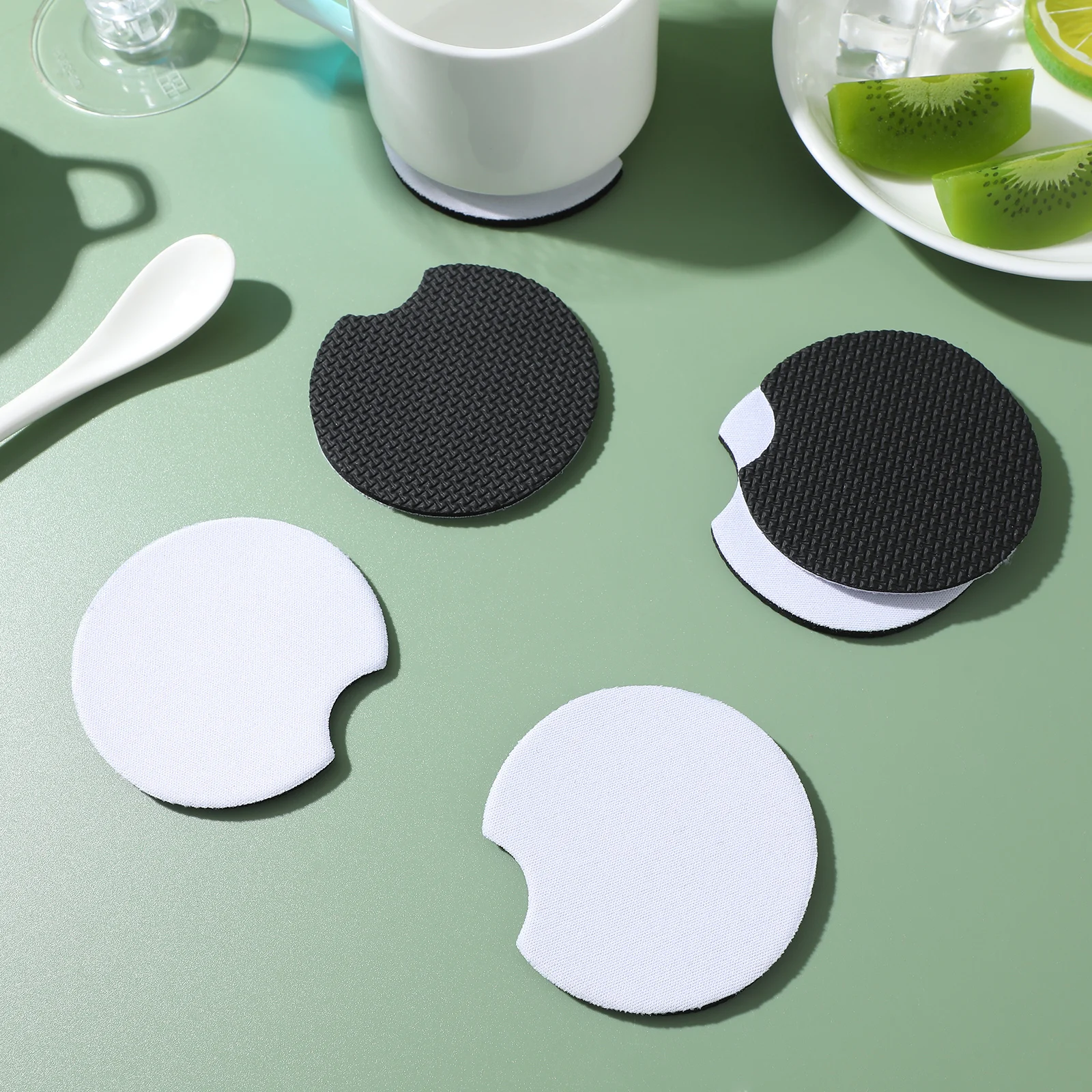 

36 Pcs Car Cup Coasters Neoprene White Blank Sublimation Anti Slip Waterproof Easy Clean DIY Vehicle Accessories
