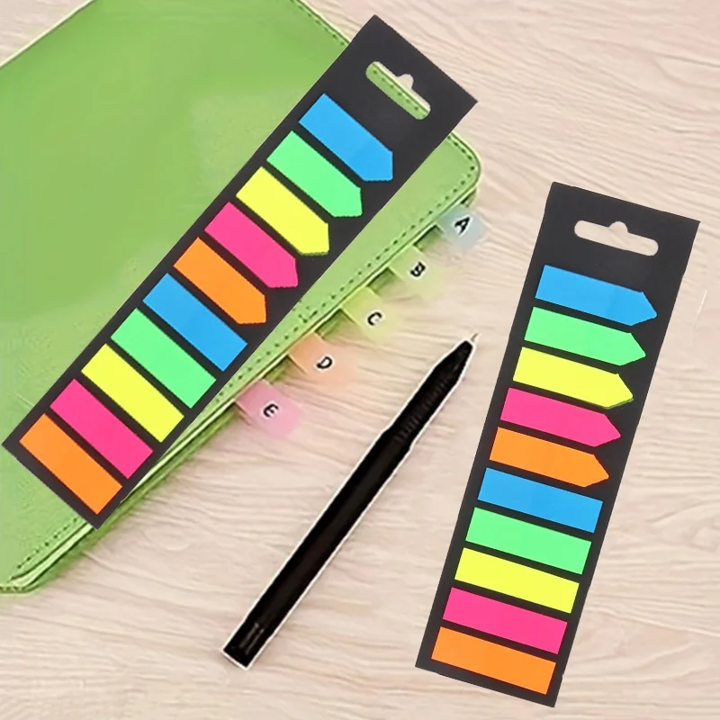 200 Sheets Color Sticky Notes Memo Pad Notes Index Fluorescence Post Stickers Bookmark Notepad School Office Stationery Supplies
