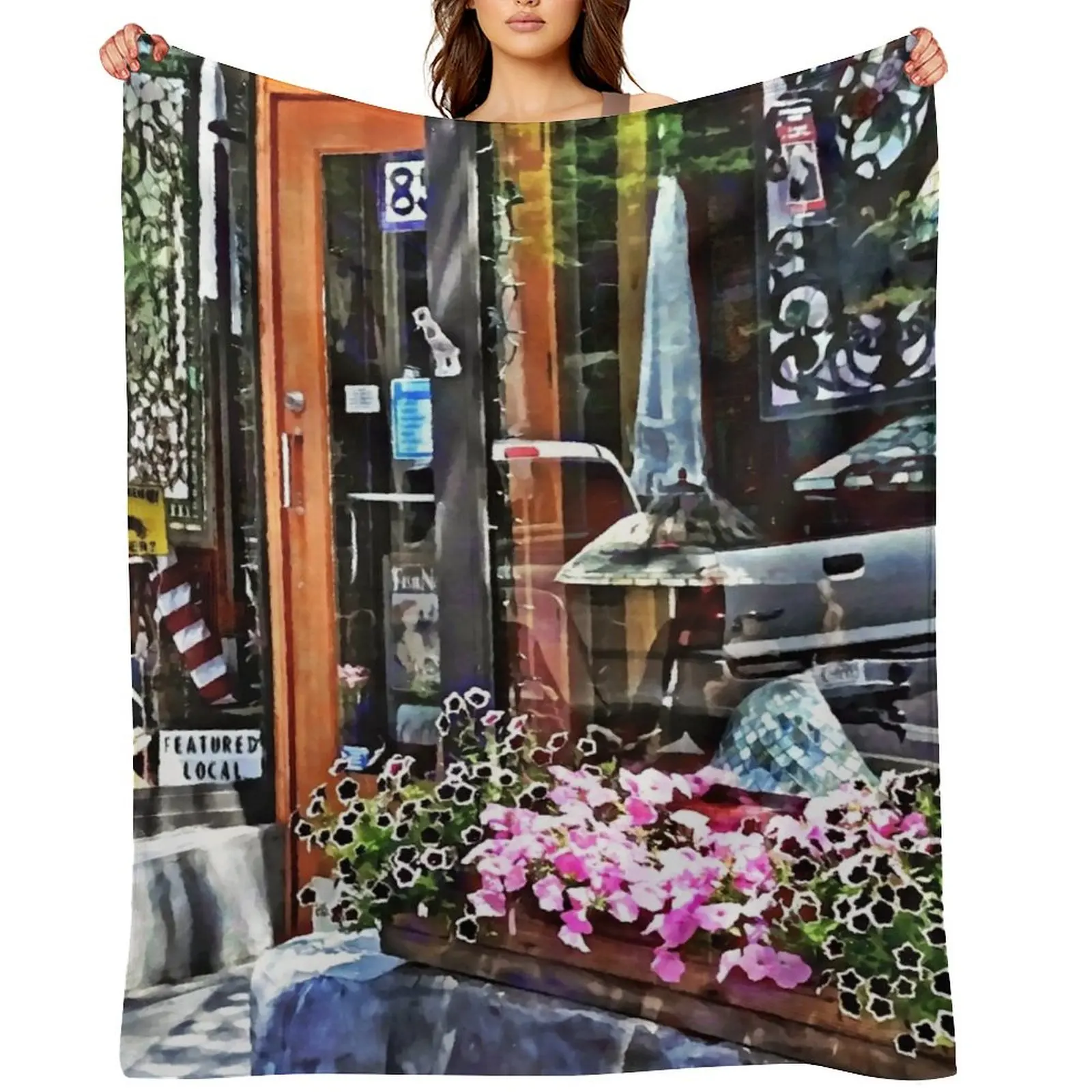 

Corning NY - Stained Glass Shop Throw Blanket Giant Sofa Moving Winter beds Bed covers Blankets