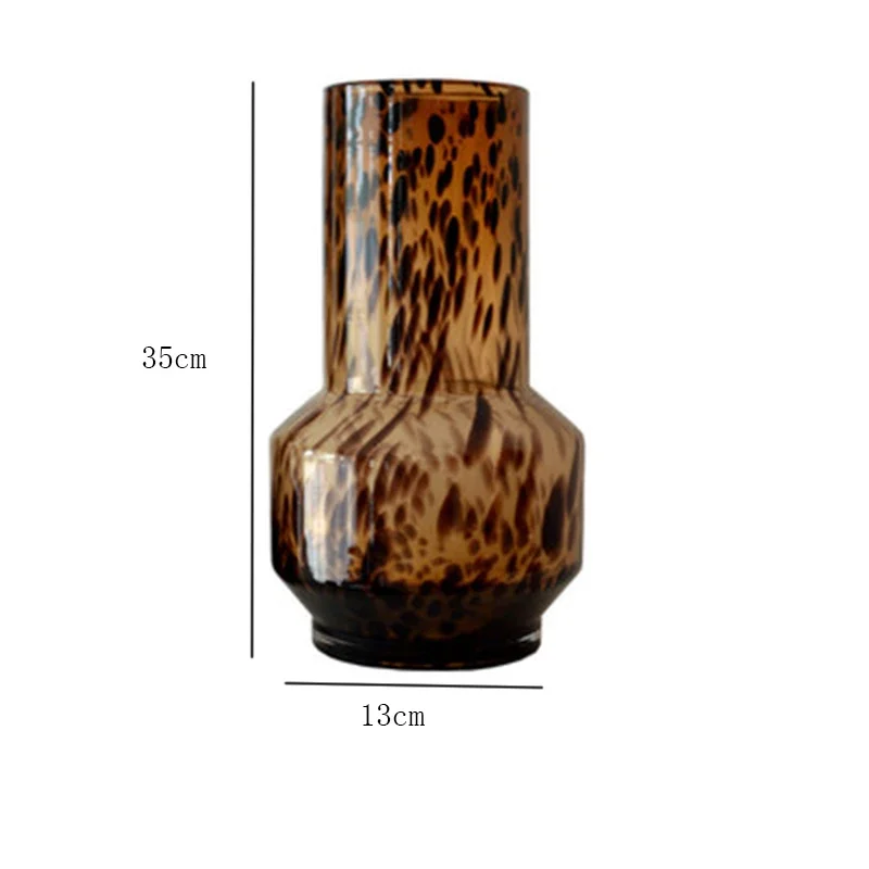 Vintage Amber Vase Spotted Decorative Vases Desktop Ornaments Home Decor Living Room Crafts Decoration Flower Pot Вазадекор