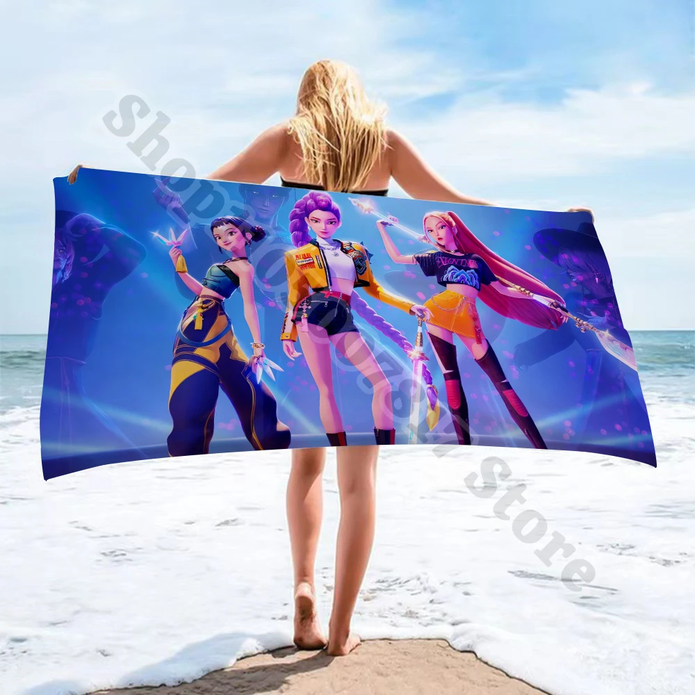 KPop شيطان الصيادين أنيمي مطبوعة منشفة استحمام الأطفال الكرتون لطيف منشفة الاطفال موضة Facecloth المناشف الإبداعية صبي فتاة هدية #5