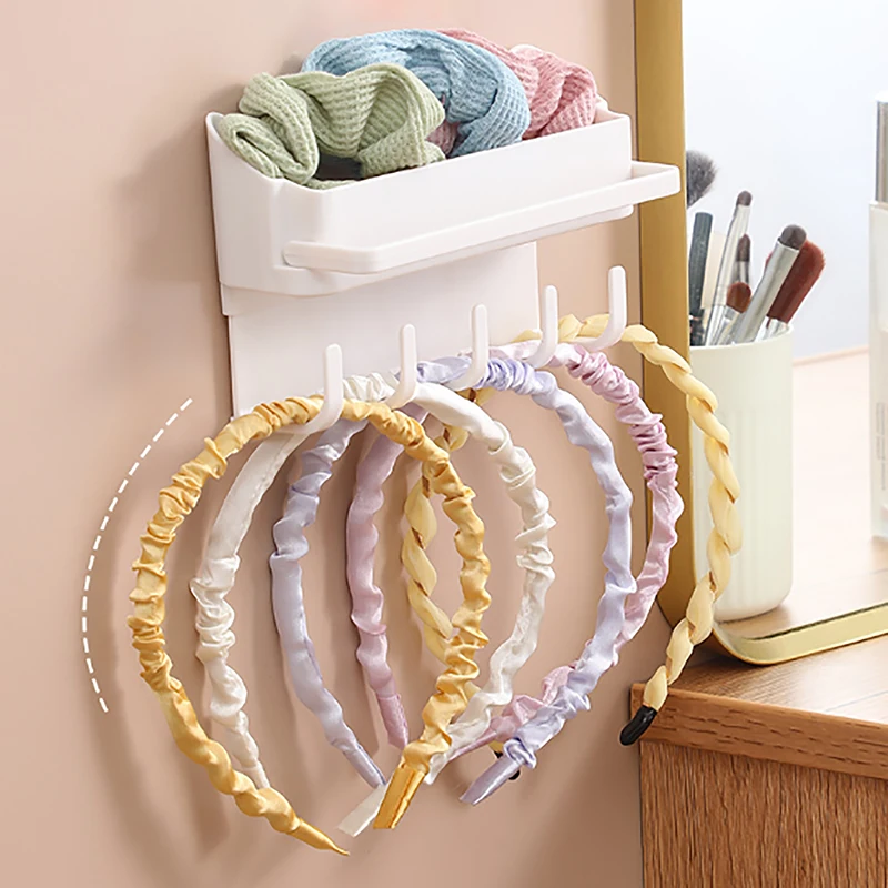 NEW Hair Loop Head Rope Storage Rack, Non Punching Multifunctional HookDormitory Seamless Storage Rack