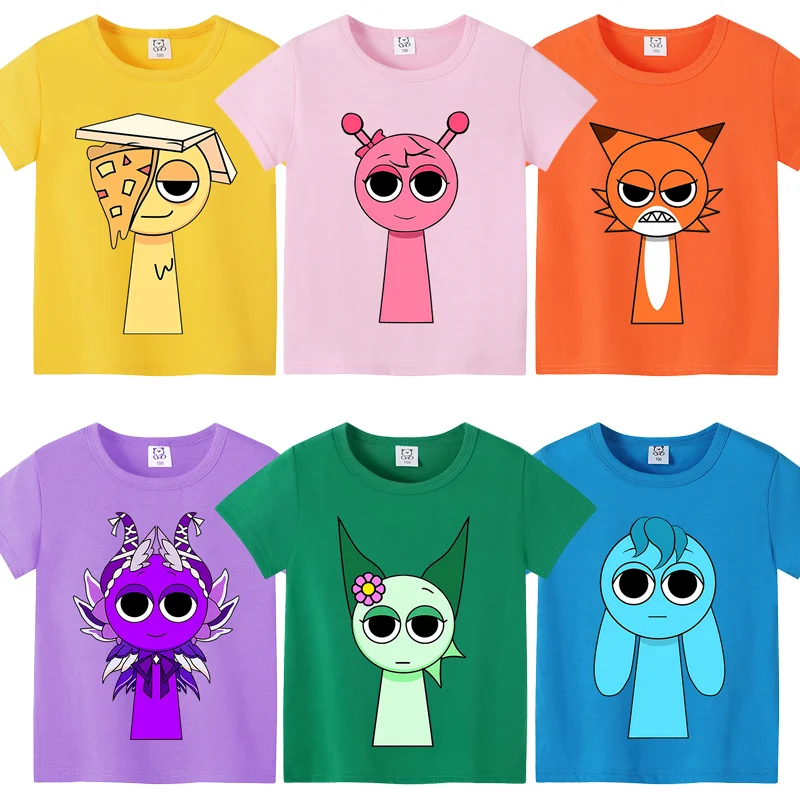 Sprunkis Baumwoll-T-Shirt, atmungsaktive Kleidung, Trend, Spiel, Cartoon, Anime, bedruckte T-Shirts, Tops, Sommer, Freizeit, Sportkleidung, Geburtstagsgeschenk