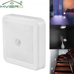 LED Night Light Motion controlled Smart human body Sensor Battery Operated for Home Bedside Bedroom Hallway Pathway wall Lamp