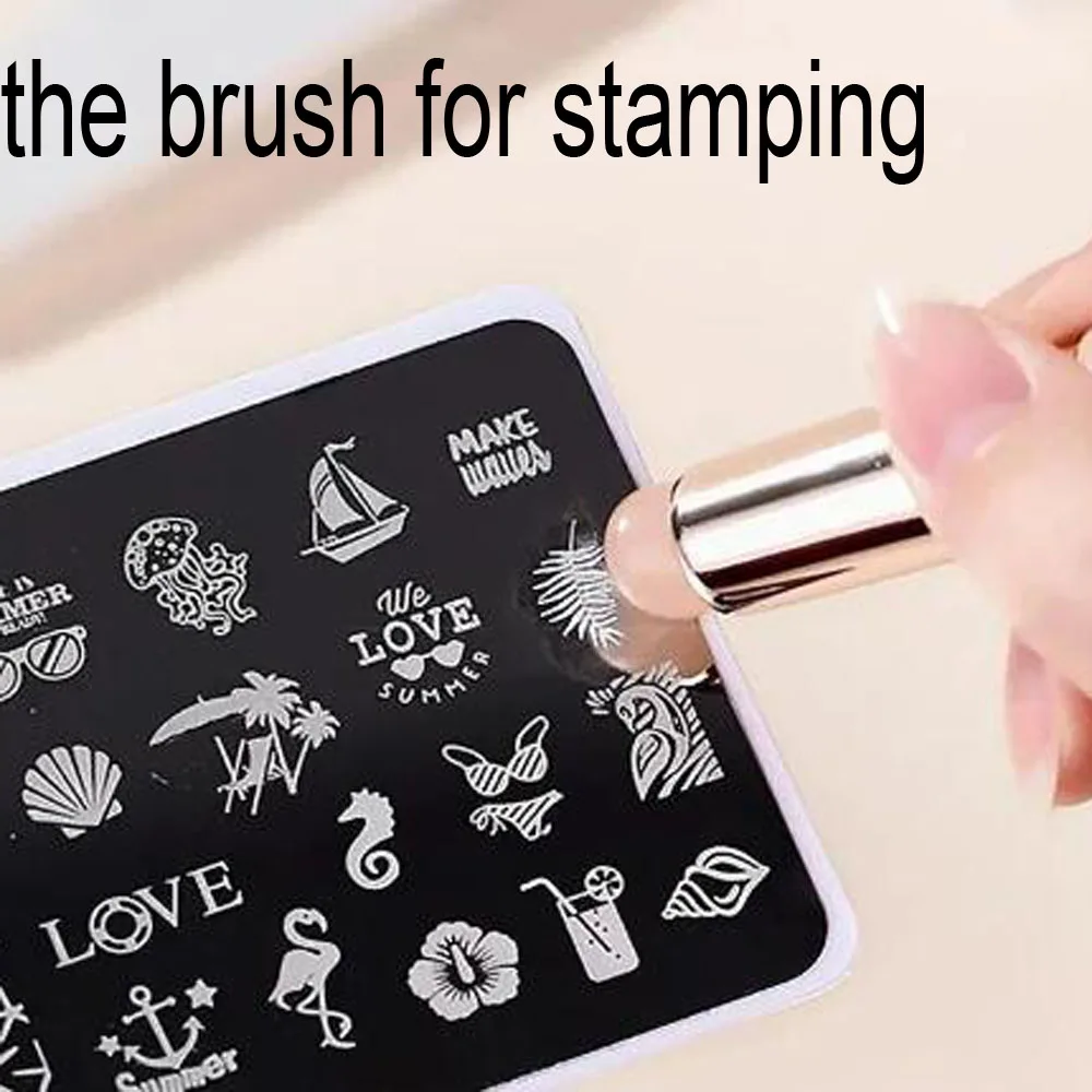 Bâton applicateur en Silicone pour Nail Art, brosse, poudre de rouge à lèvres, stylo d'application de poussière pour effet dégradé, outil de manucure de maquillage, 1 pièces