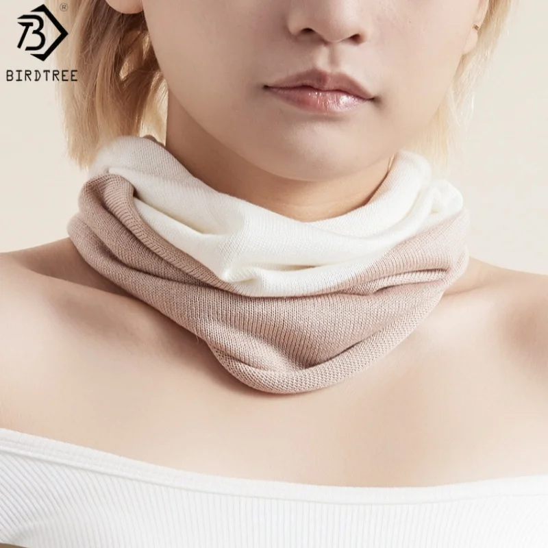 

Birdtree,100% Real Silk Scarf Collar,Women's Warmth Soft Casual Scarfs,Cycling Running Neck Warm Cover,2026 Spring New A61528JF
