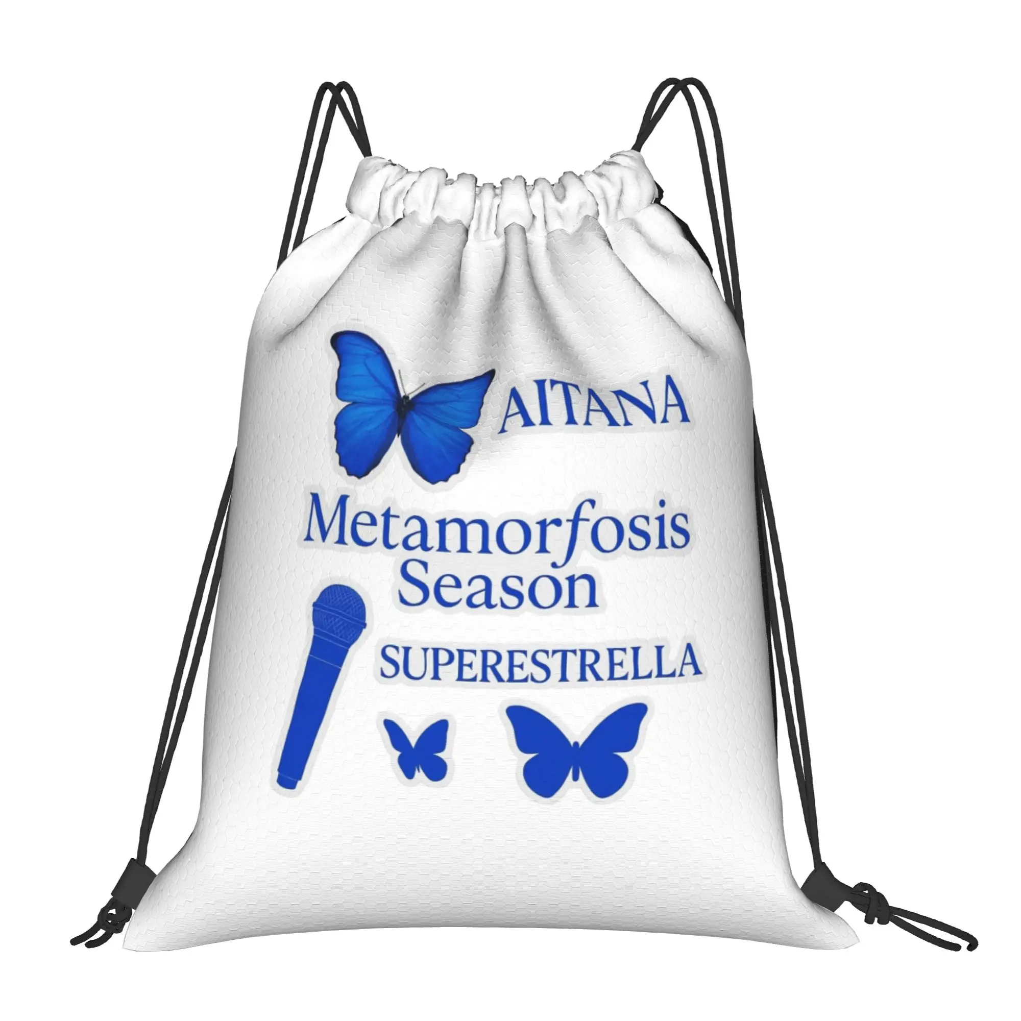 

Singer Aitanas Cuarto Azul Tour Drawstring Backpack Sports Gym Bag Water Resistant String Sackpack for Yoga
