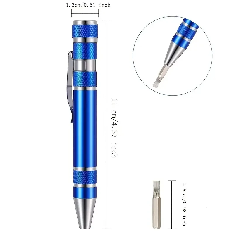 8 In 1 Screwdriver Multifunctional Portable Tools Magnetic Pocket Screwdriver Multifunctional Men Mini Tools Repair Tools