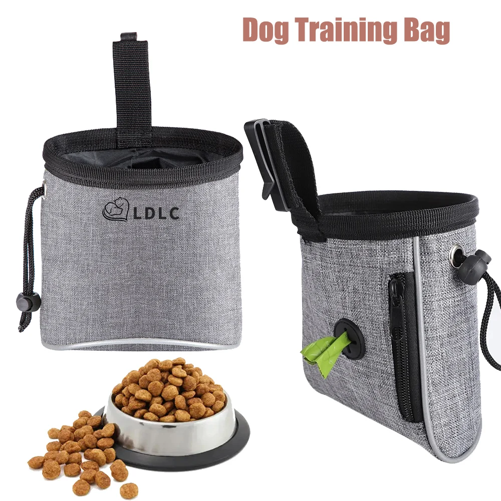 Dog Treat Training Pouch Easily Carries Pet Toys, Kibble, Treats Built In Poop Bag Dispenser Outdoor Dog Trainings Bag