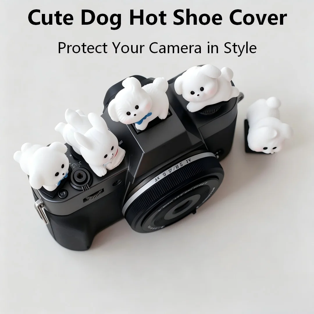 Cute Happy Dog Series Hot Shoe Cover for Leica Q2 Fuji X100V X-T5 Sony ZV-1 Canon EOS R5 Nikon Z5 Camera Accessories view 3