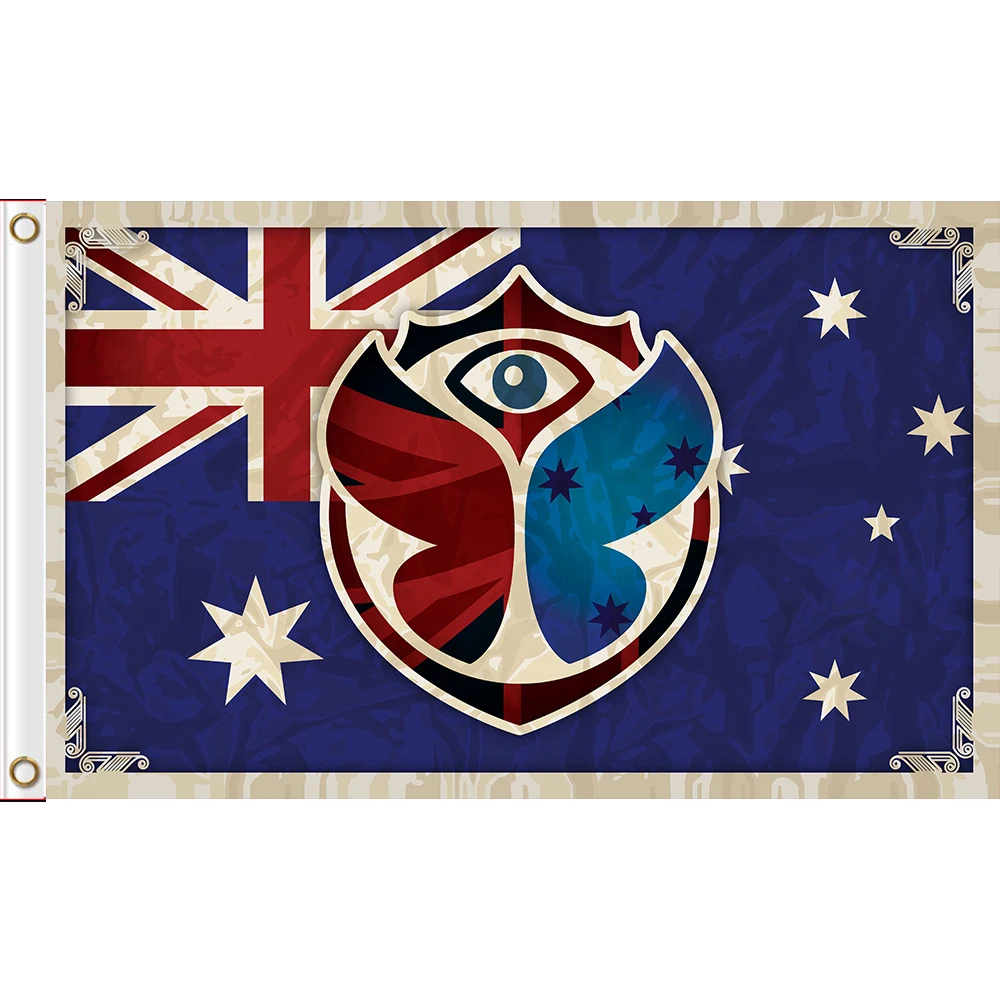 Tomorrowland Flag with Australia Flag Banner 3x5ft