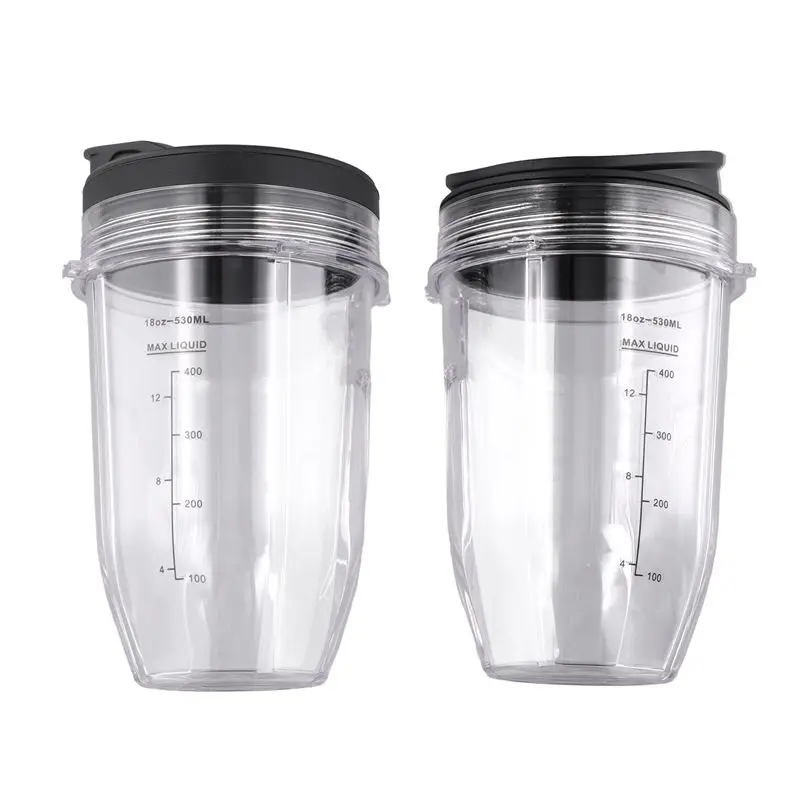 

For Nutri Ninja 18 Oz Cup With 2 Sealing Caps, Suitable For 900W/1000W NINJA Juicer Series Blender (2 Pack)-[Mriae Parts]