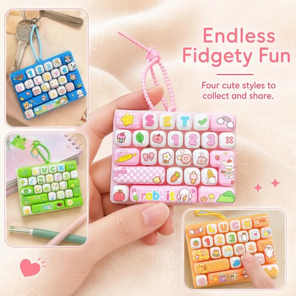 26 Key 26 Key Keyboard Keychain Small Gift Bag Hanging Ornament Mini Keyboard Pendant Cartoon Plastic Button Fidget