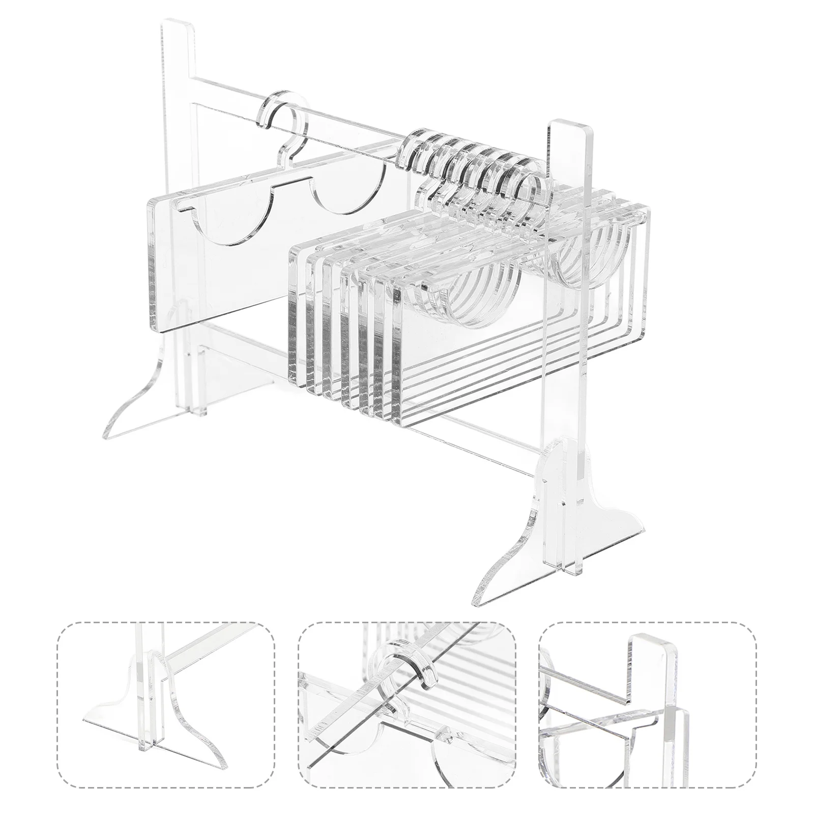 

Acrylic Lash Display Rack Transparent Eyelash Storage Organizer Hanger Shape Space-Saving for False Grafted Lashes Lash Holder