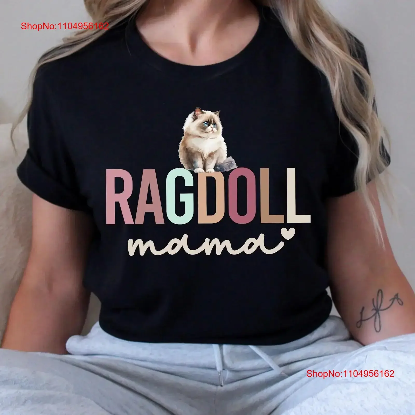 

Рубашка Ragdoll cat мама, подарки для мамы, тряпичная кукла, подарок для владельца Т, винтажный стираный универсальный топ с рисунком для повседневной носки, стильный